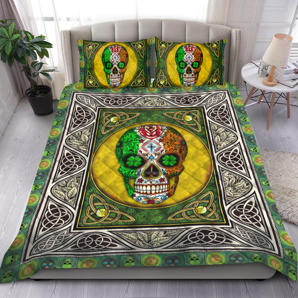 Irish Skull Saint Patrick Day Bedding Set XT