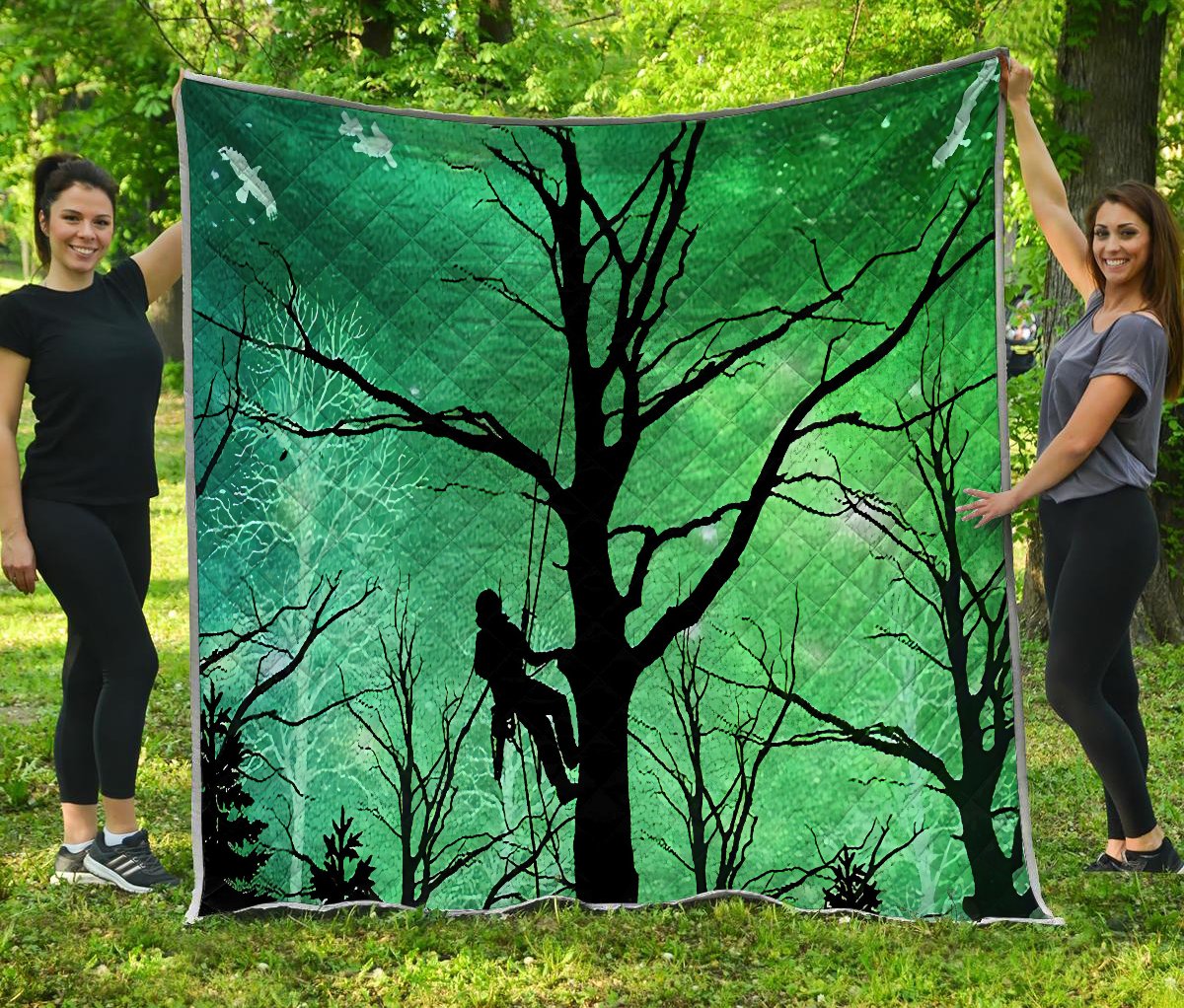 Premium All Over Printed Arborist Logger Lumberjack Quilt MEI