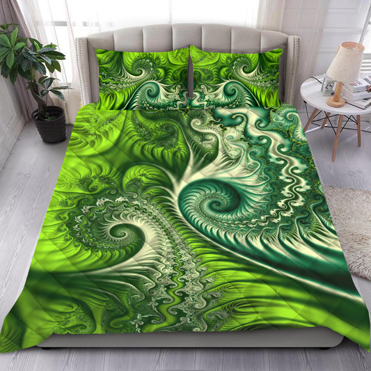Premium Koru Fern Quilt Bed Set