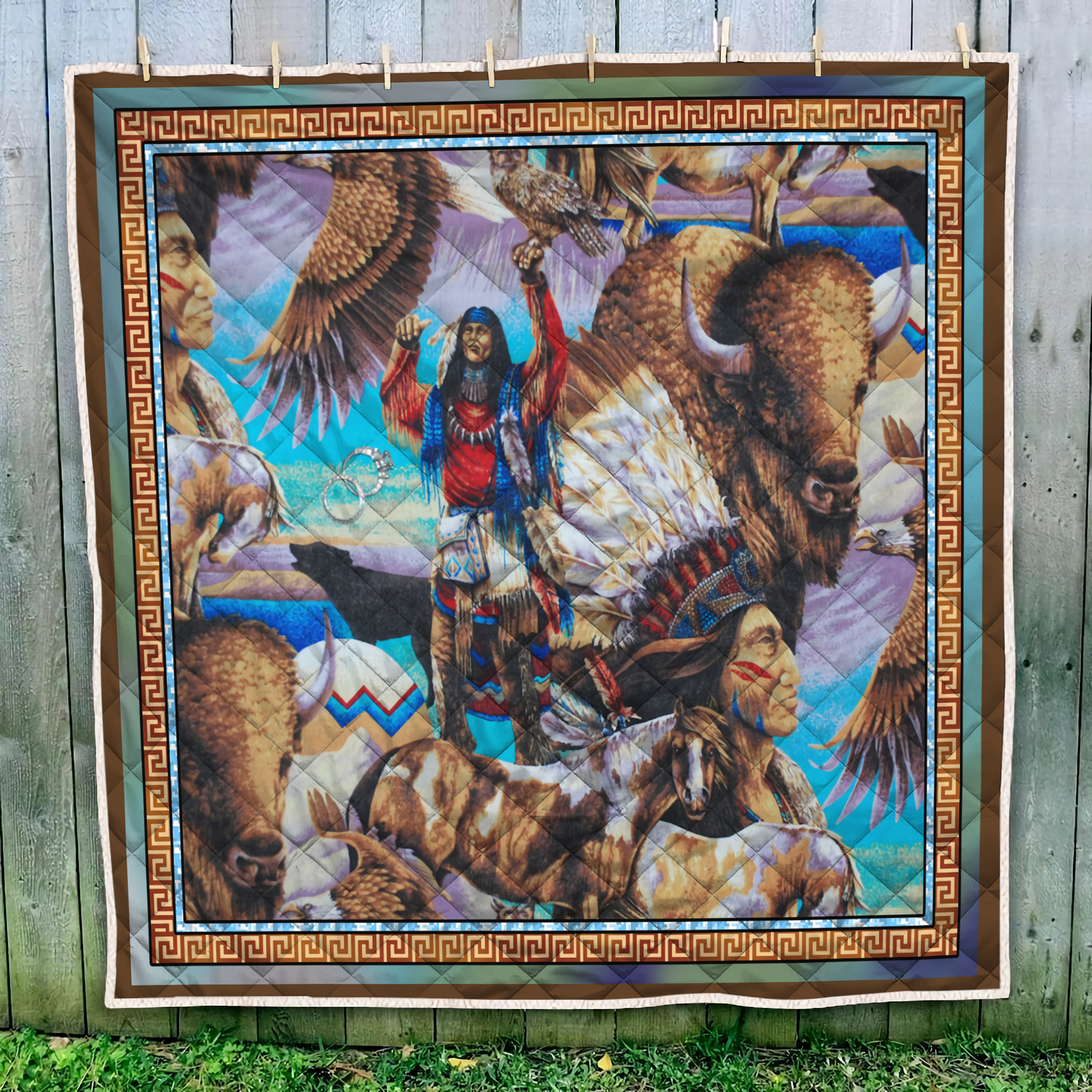 Native American 3D All Over Printed Quilt