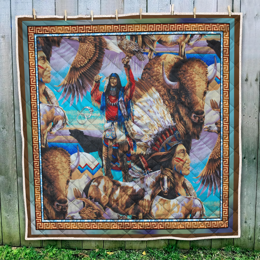 Native American 3D All Over Printed Quilt