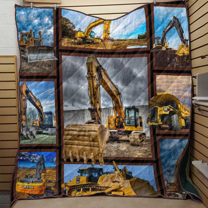 Excavator 3D All Over Printed Quilt