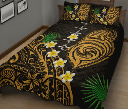 Premium Heartbeat Polynesian Quilt Bed Set