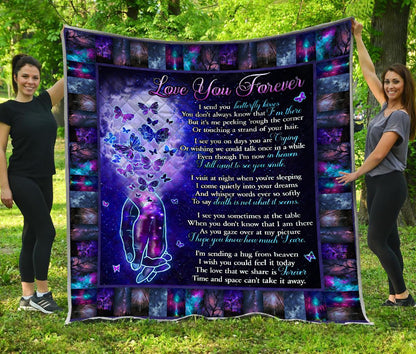 Love You Forever Butterfly 3D All Over Printed Quilt Blanket