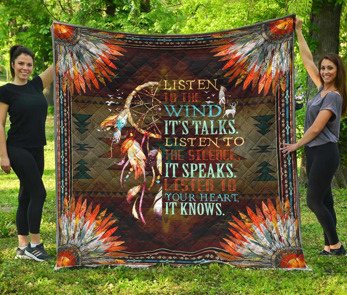 Native American 3D All Over Printed Quilt