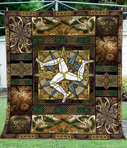 Celtic Compass 3D All Over Printed Quilt