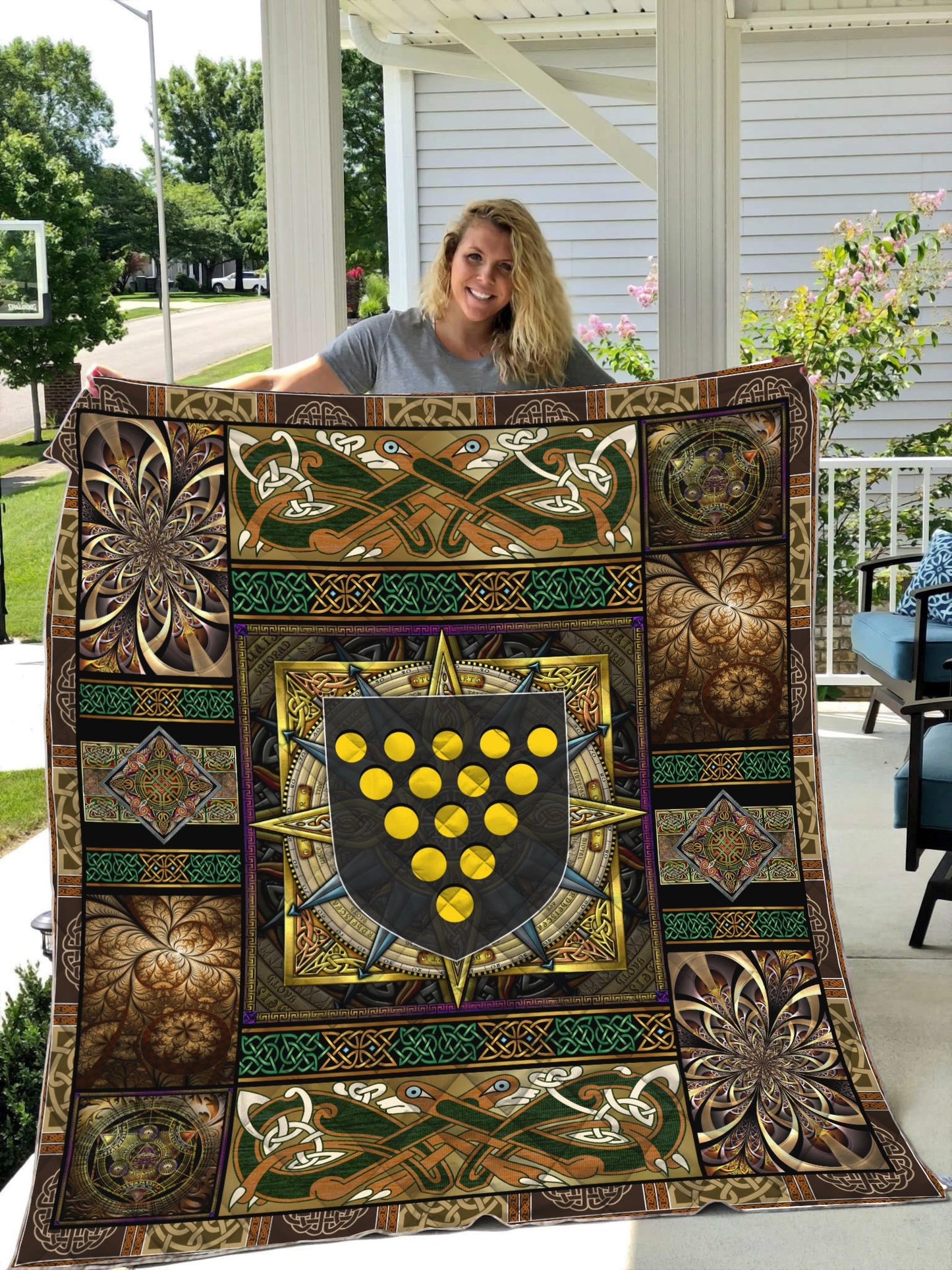 Celtic 3D All Over Printed Quilt