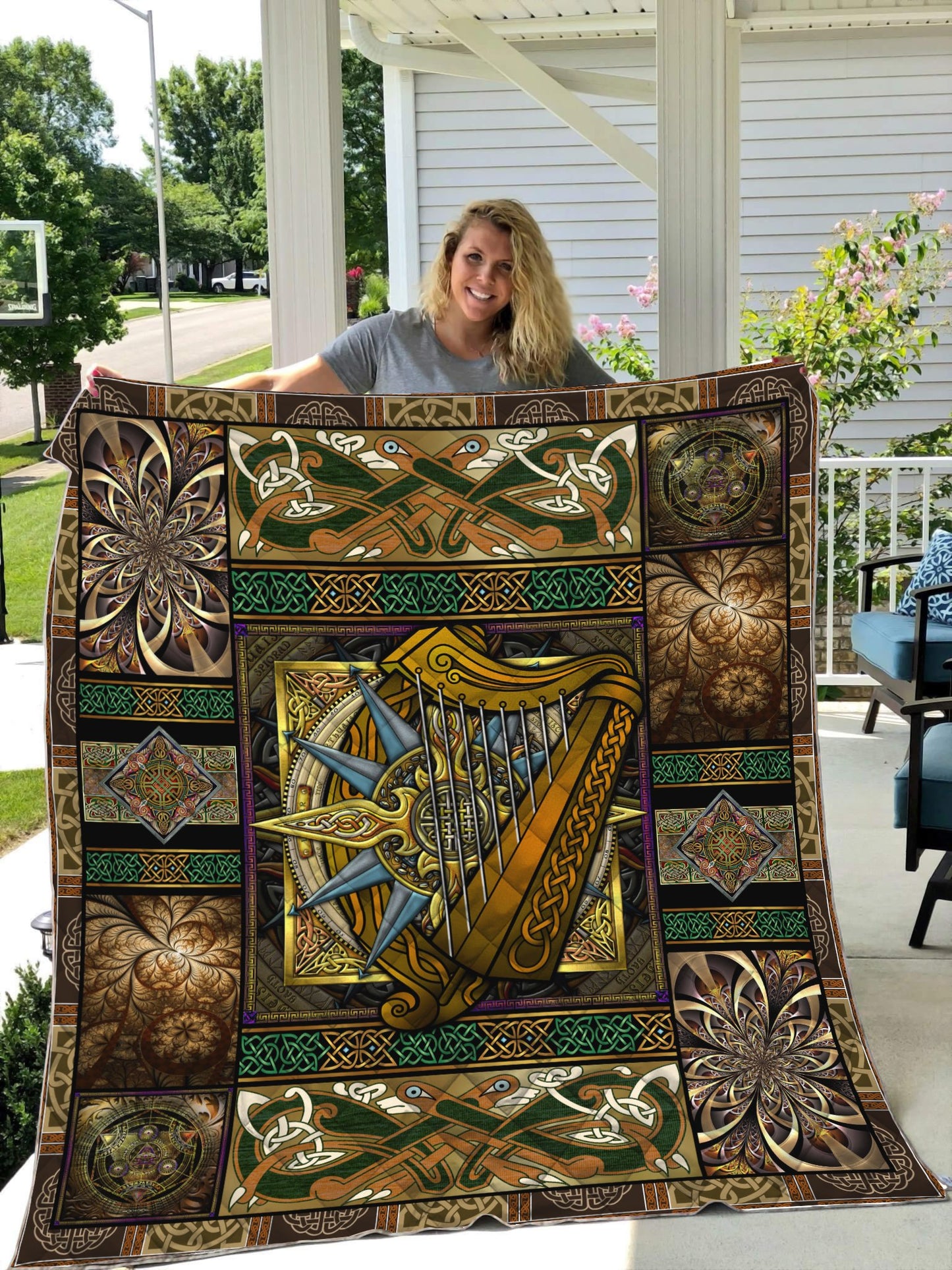 Celtic 3D All Over Printed Quilt
