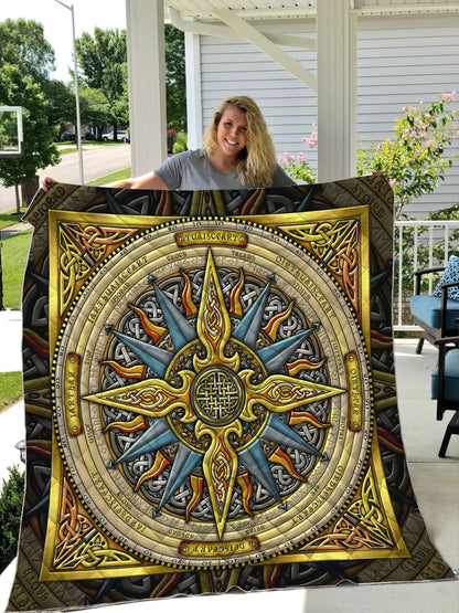 Celtic Compass 3D All Over Printed Quilt