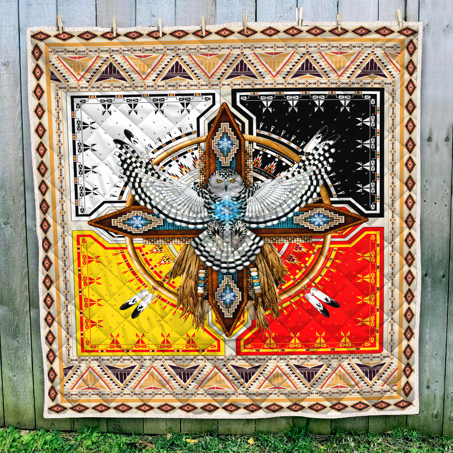 Native American 3D All Over Printed Quilt