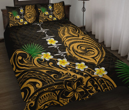 Premium Heartbeat Polynesian Quilt Bed Set
