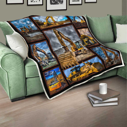 Excavator 3D All Over Printed Quilt