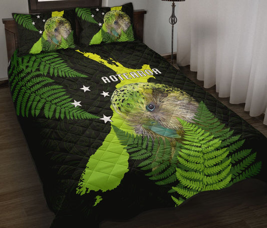 Premium Aotearoa Kakapo Bird Quilt Bed Set