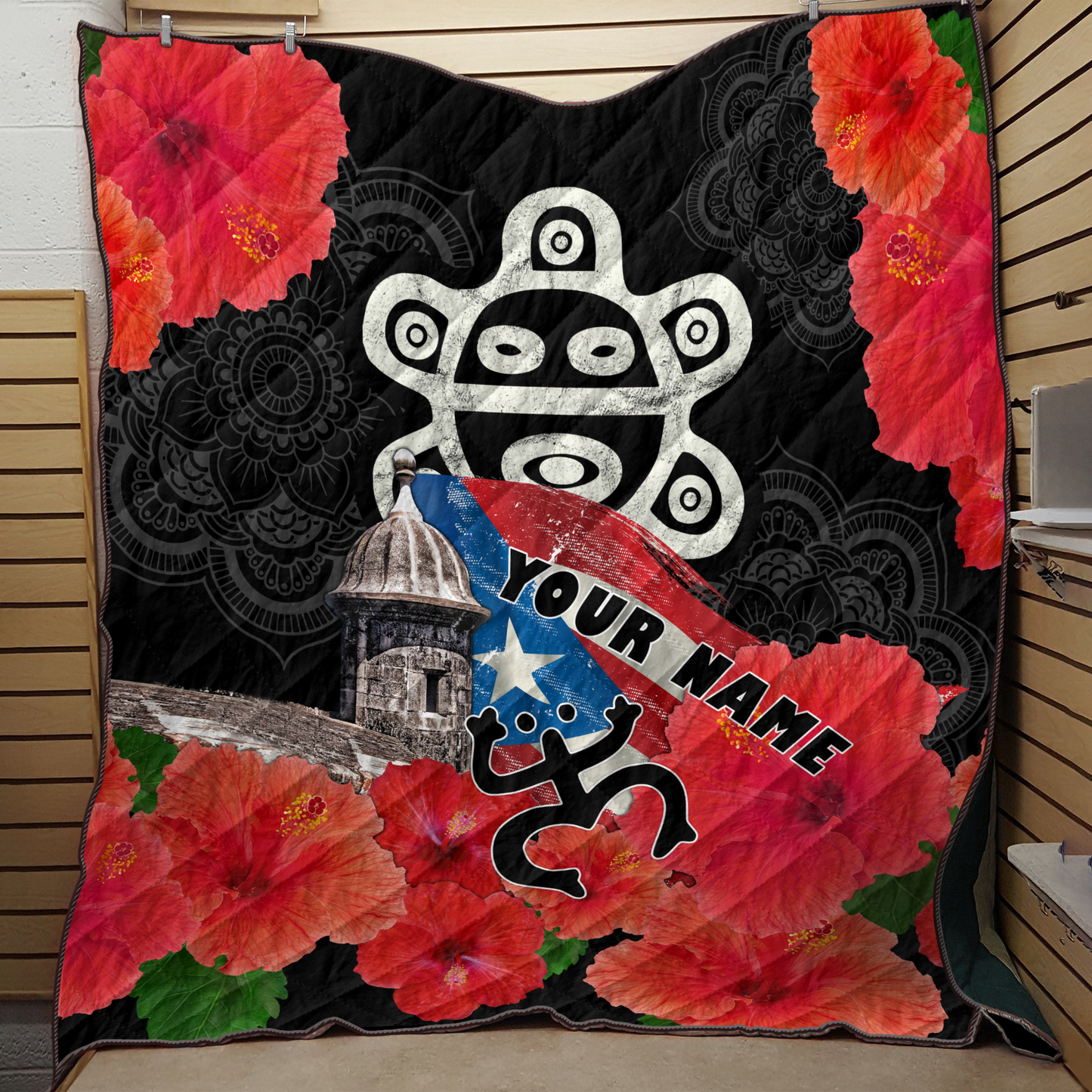 Customize Name Sol Taino Puerto Rico Quilt Blanket MH23022103