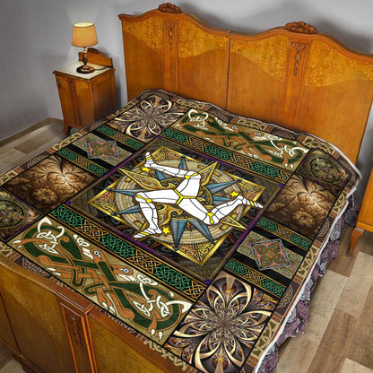Celtic Compass 3D All Over Printed Quilt
