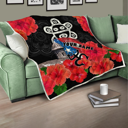 Customize Name Sol Taino Puerto Rico Quilt Blanket MH23022103