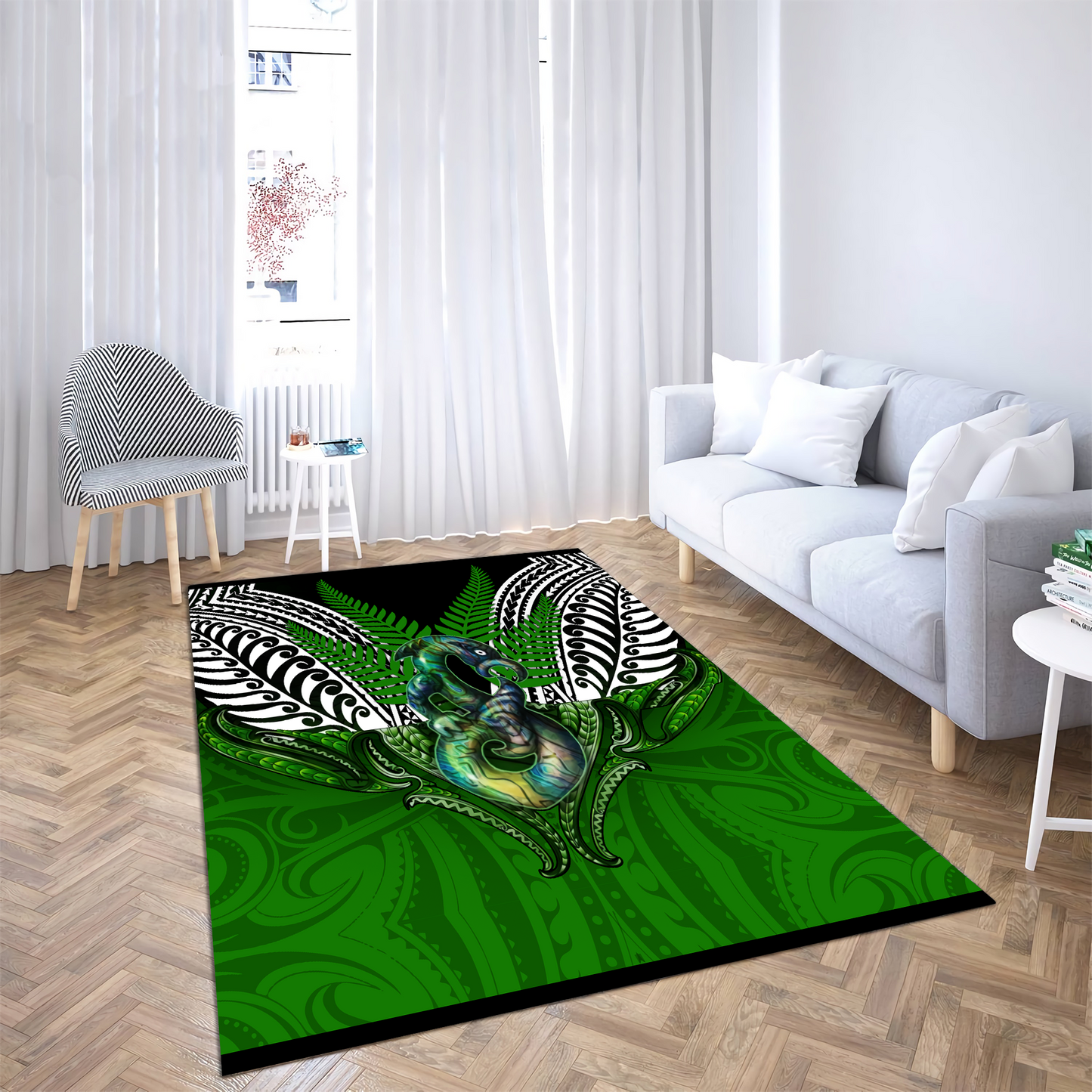 Premium Manaia n Silver Fern Rug
