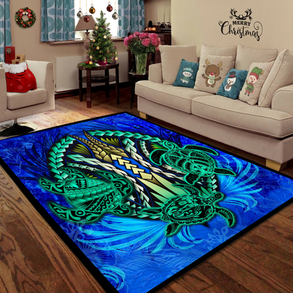 Premium Three Blue Turtles Rug