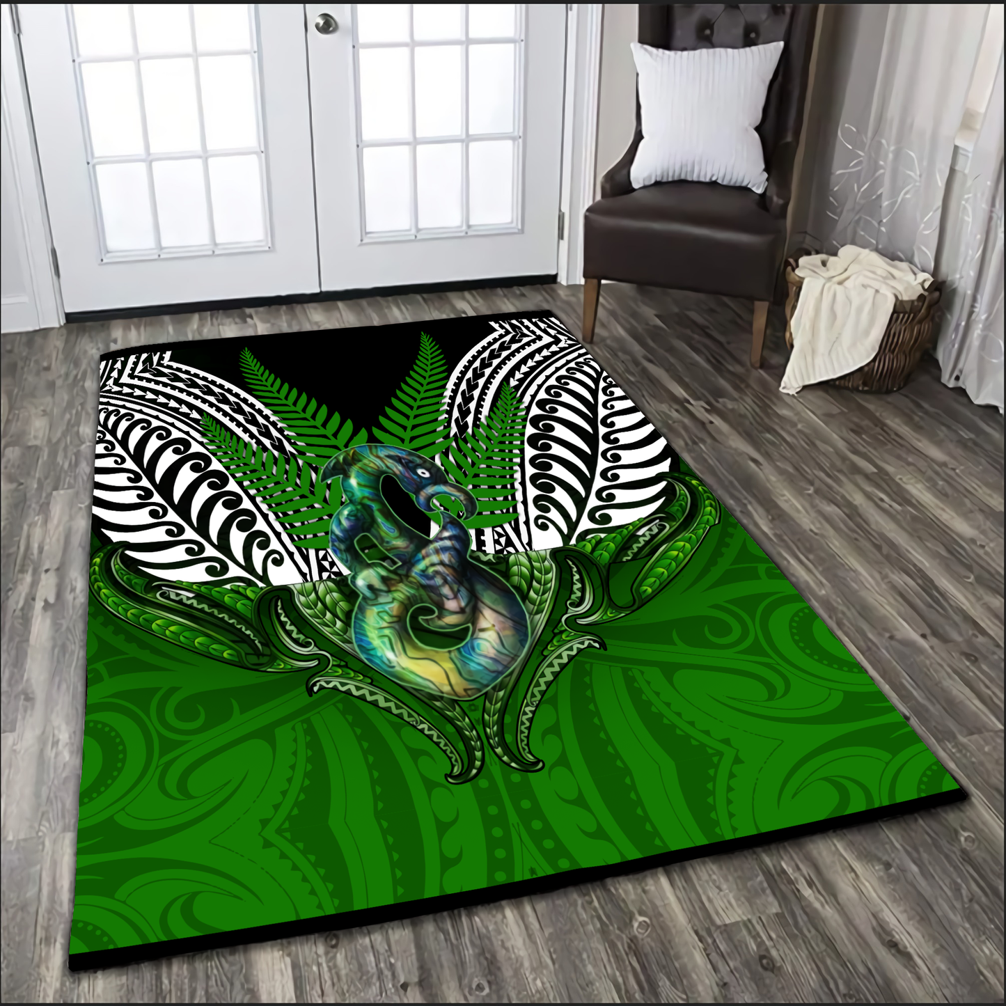 Premium Manaia n Silver Fern Rug