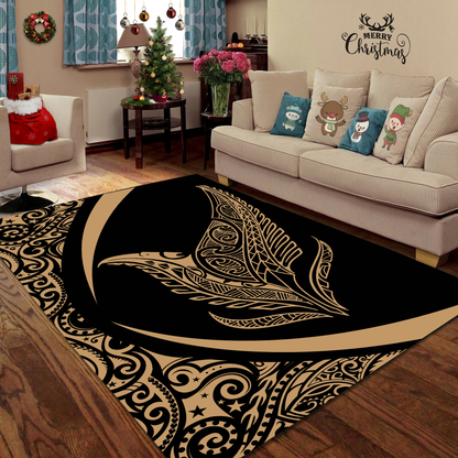 New Zealand Silver Fern Maori Rug - Circle Style ML