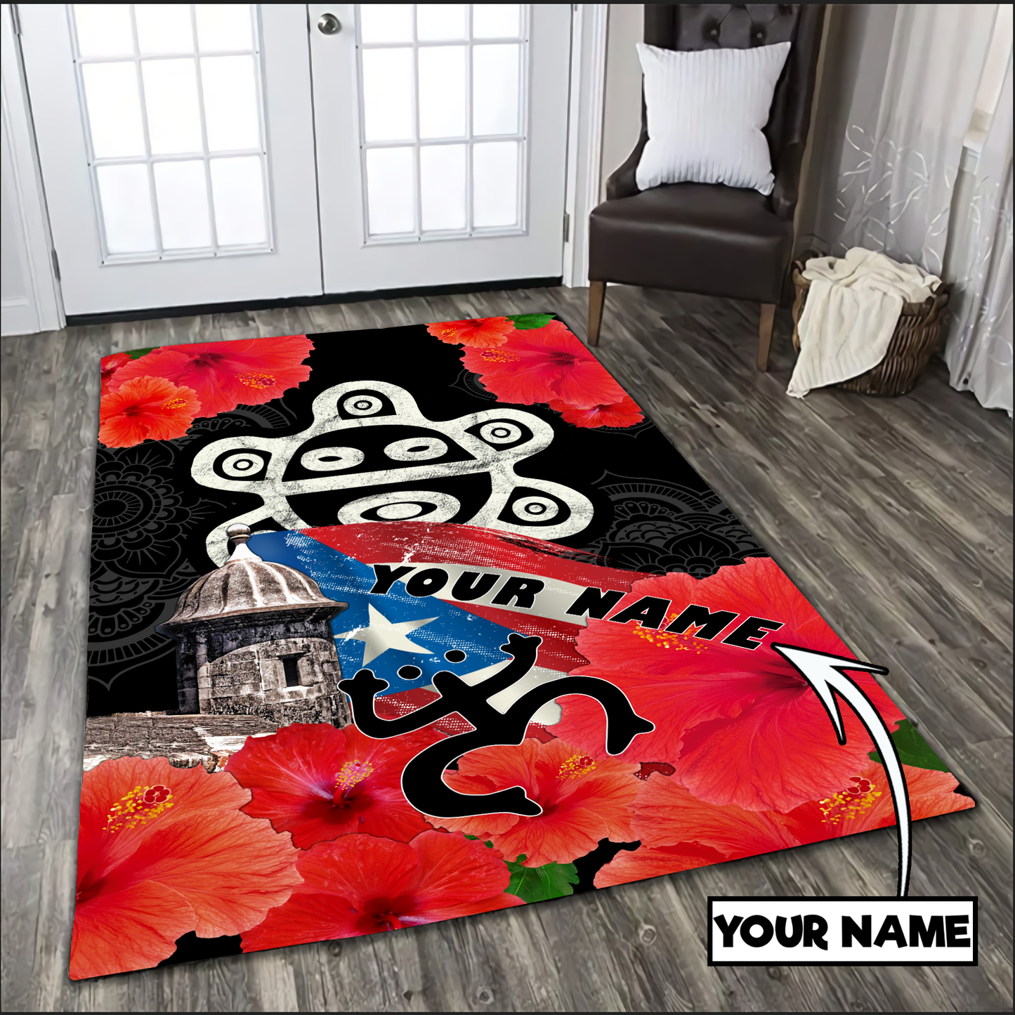 Customize Name Sol Taino Puerto Rico Rug MH23022103