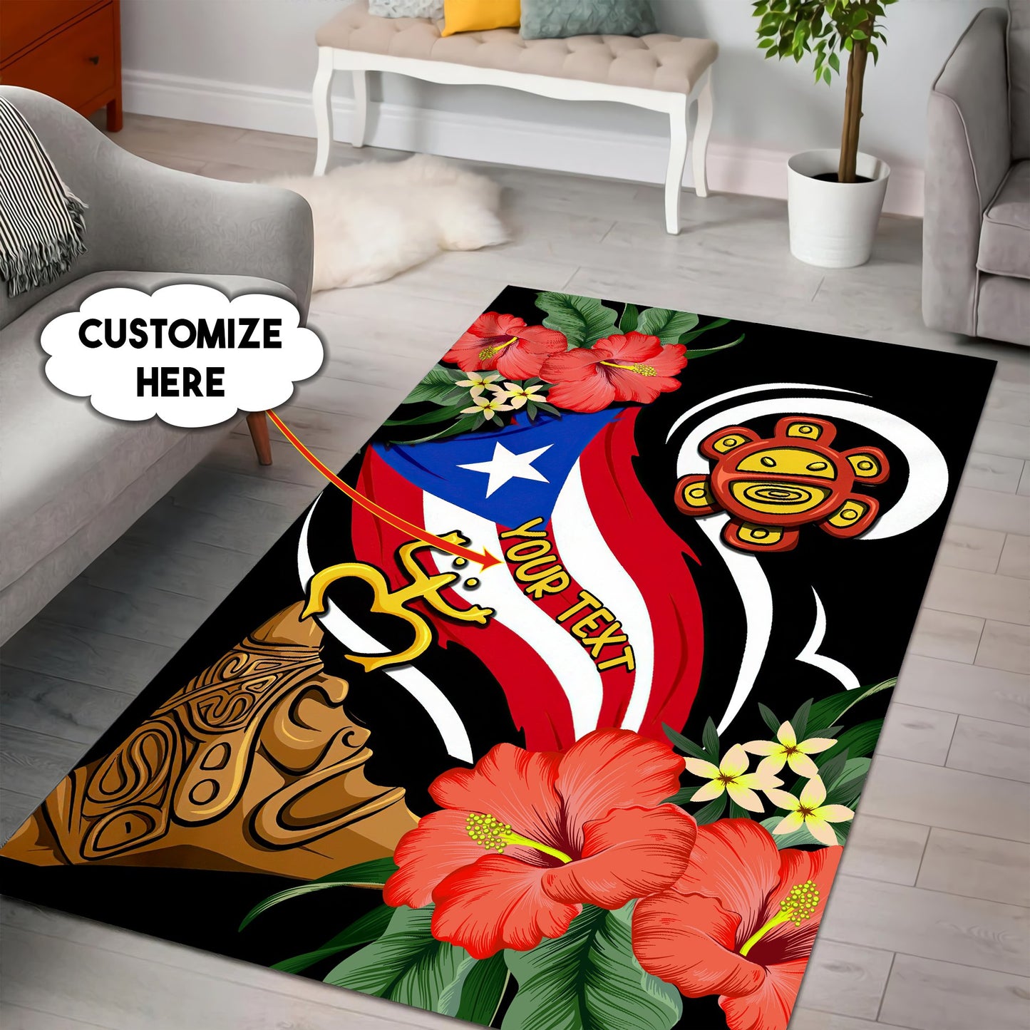 Customize Name Puerto Rico Rug AM16042107