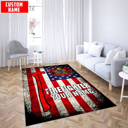 Customize Name Firefighter Rug