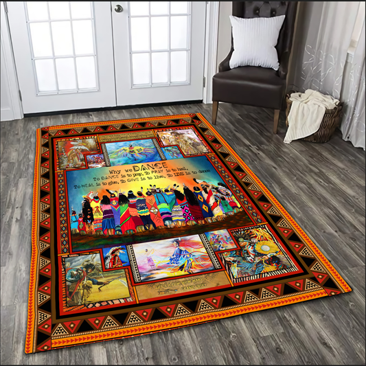 Native American Pow Wow 3D All Over Printed Rug