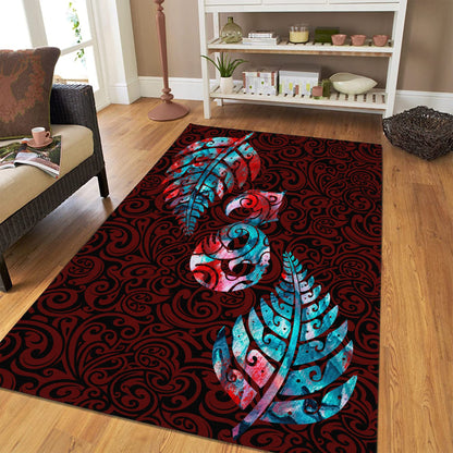 Aotearoa Maori Silver Fern Manaia Vibes Rug ML