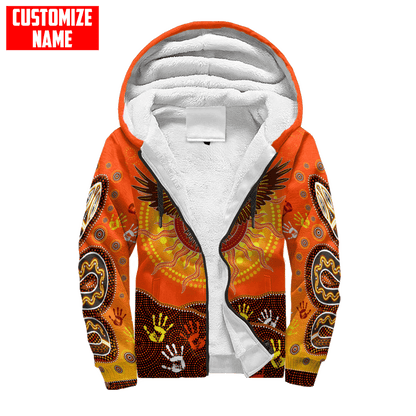 Aboriginal Eagle Flying into Sunset Custom name 3D printed winter shirts