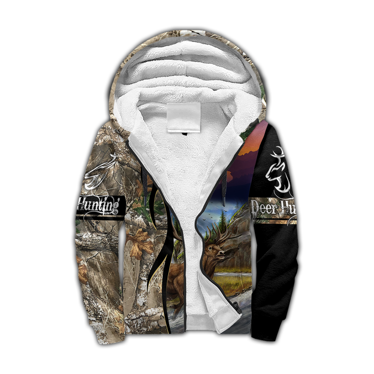 Deer Hunting 3D Over Printed Unisex Deluxe Hoodie ML