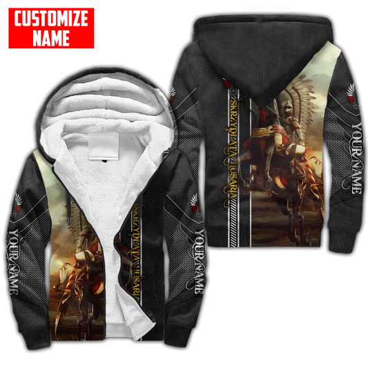 Premium Cavalry Winged Hussars Custom name Fleece Zip-up