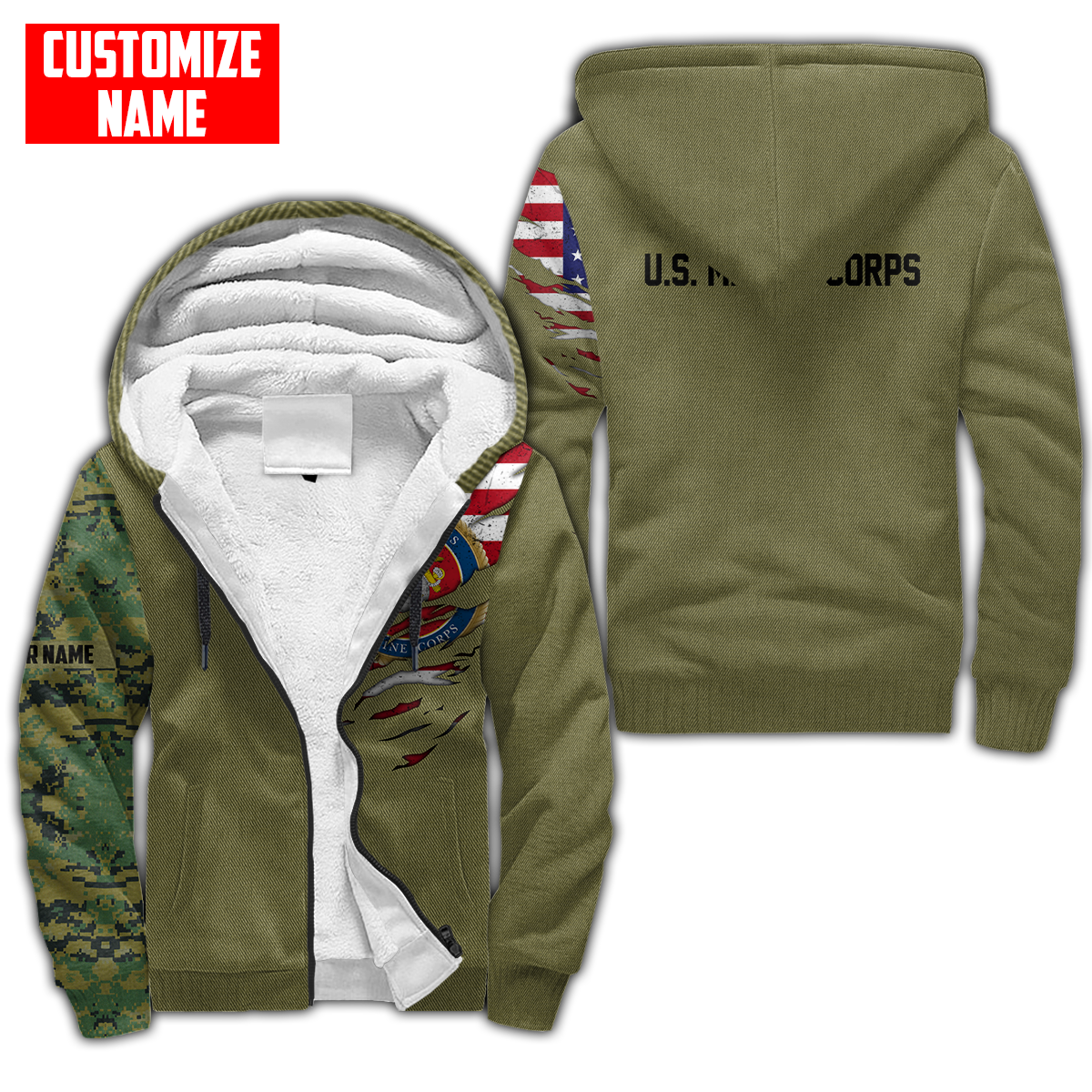 Custom name Soldier US Marine Corps 3d all over printed shirt hoodie MH06072107