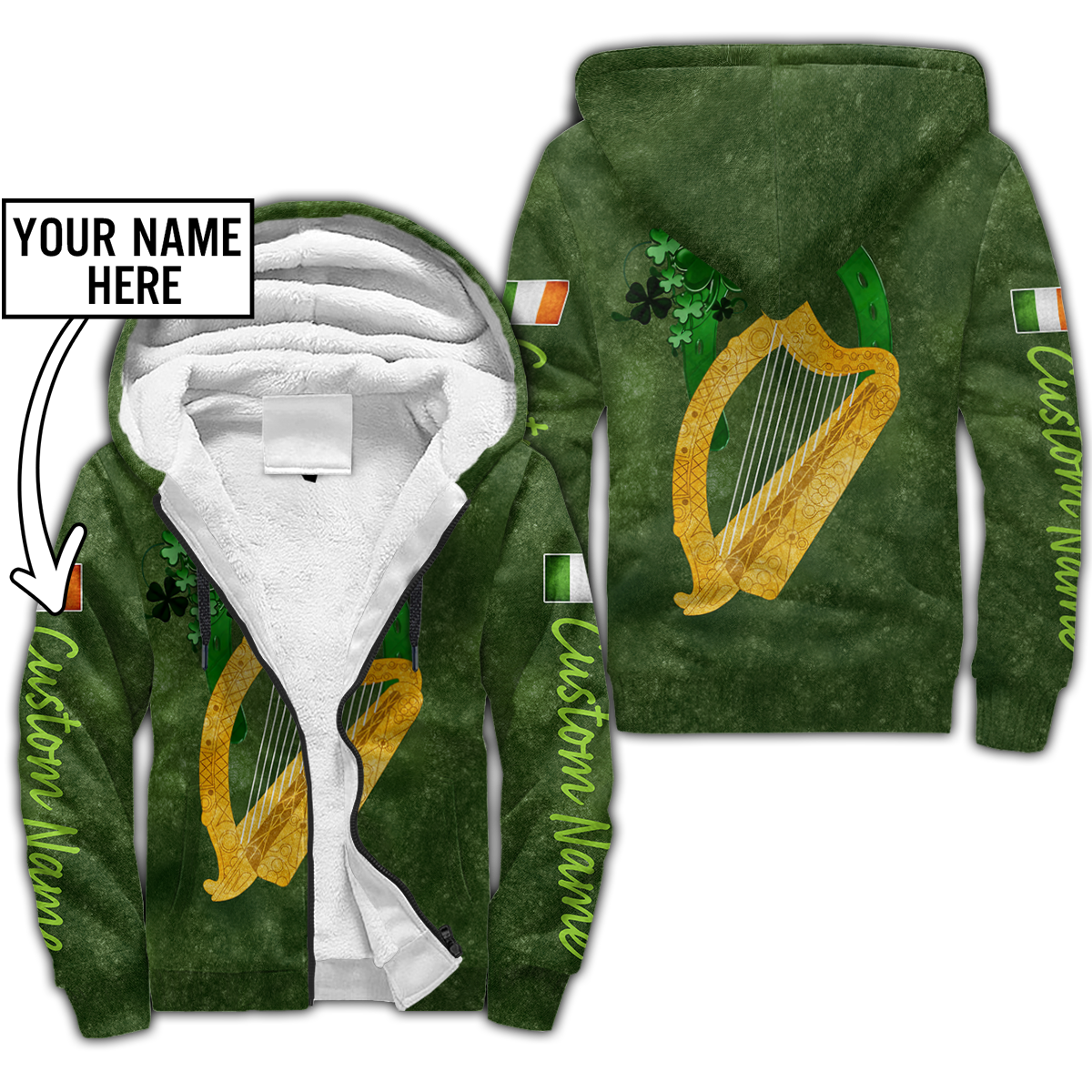 Premium Personalized Unisex All Over Printed Irish Symbols Shirts MEI