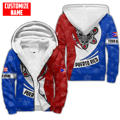 Customize Name Taino Tattoo Puerto Rico 3D All Over Printed Unisex Shirts
