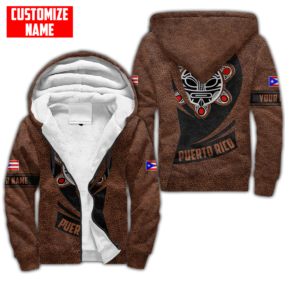 Customize Name Taino Tattoo Puerto Rico 3D All Over Printed Unisex Shirts