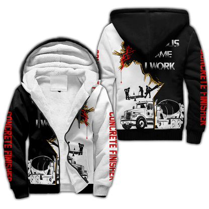 Concrete Finisher In Jesus  Name I Work Black White 3D printed shirts