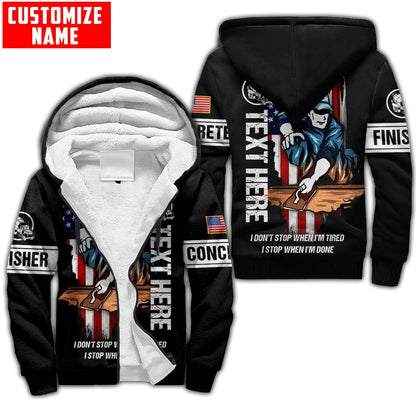 US Concrete Finisher Custom name 3D printed shirts