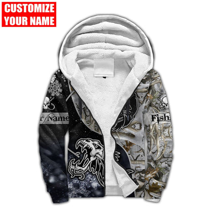 Custom name Fishing skull Ice Camo fishing shirts for men and women HHT21102103