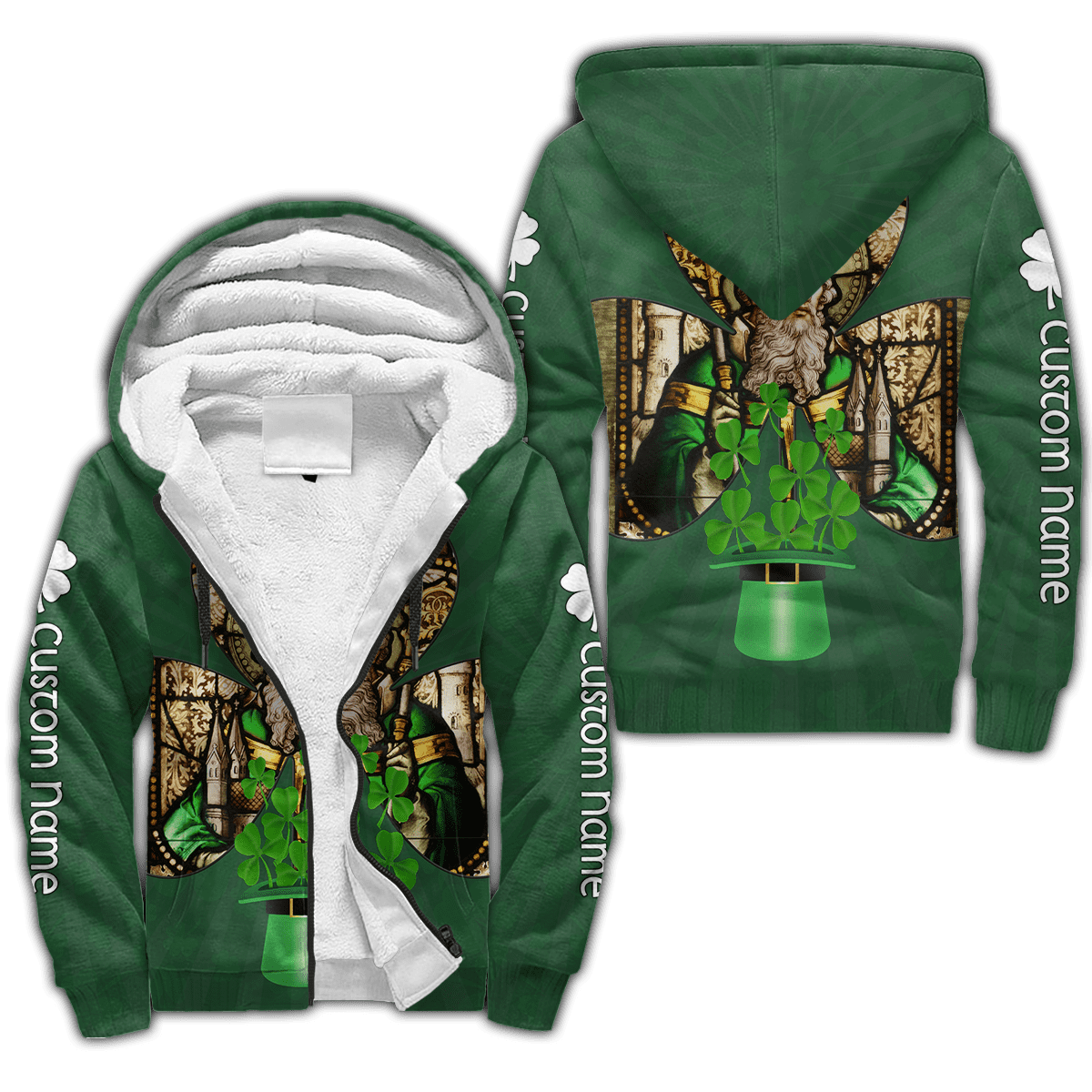 Custom name Shamrock Saint Patrick's Day 3D Design print shirts