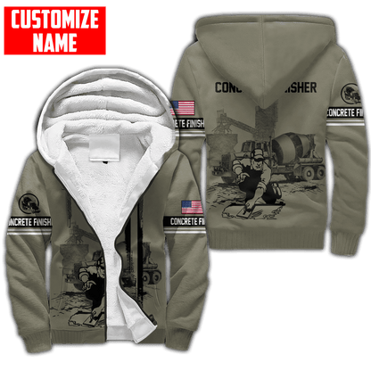 Customized Name US Concrete Finisher With Poured Concrete 3D All Over Printed Shirts
