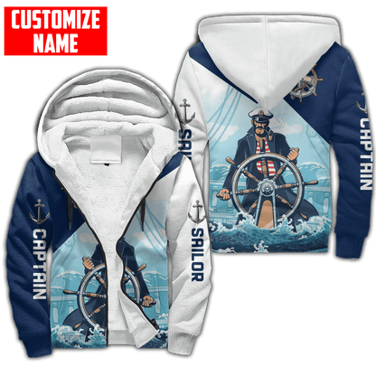 Customized Name Captain Sailor 3D All Over Printed Shirts