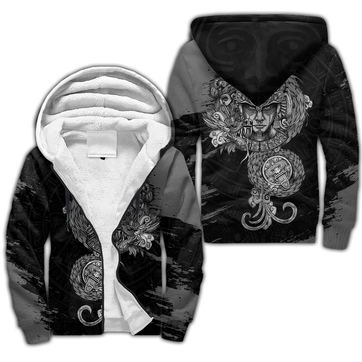 Aztec Warrior 3D All Over Printed Unisex Hoodie no1