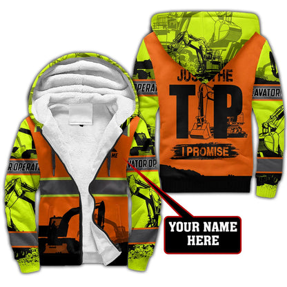 Premium Personalized 3D Printed Excavator Operator Shirts Just The Tip MEI