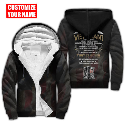 Custom Name US Veteran 3D All Over Printed Unisex Shirts
