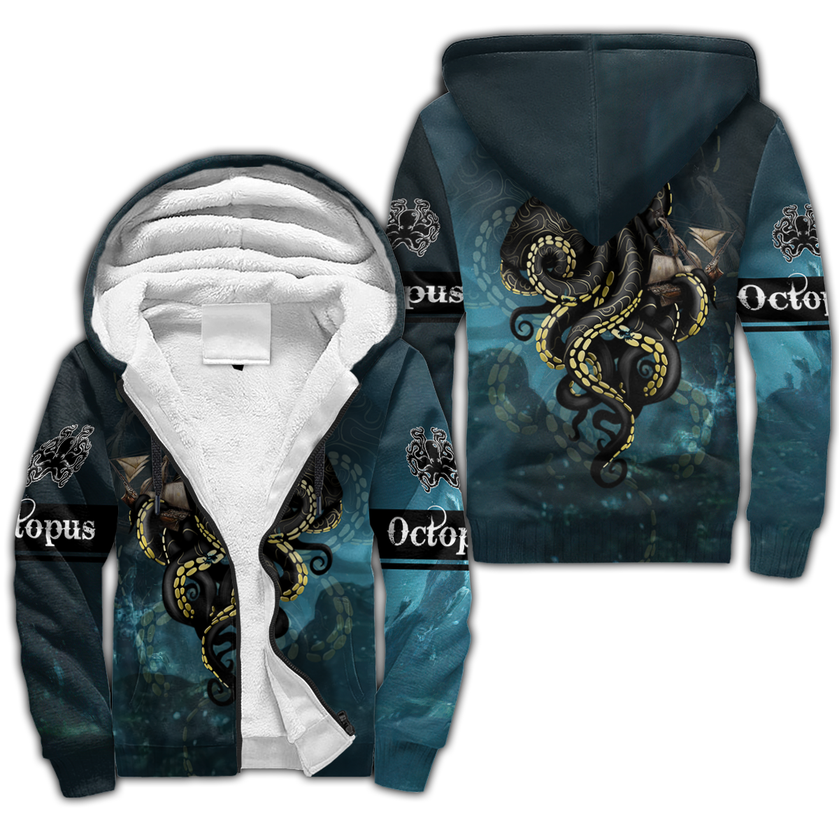 Premium Unisex Hoodie Kraken Octopus King of The Seven Seas ML