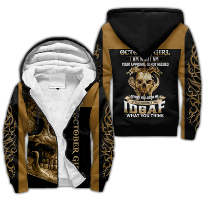 October Girl Skull 3D All Over Printed Shirts For Men and Women MH28062101