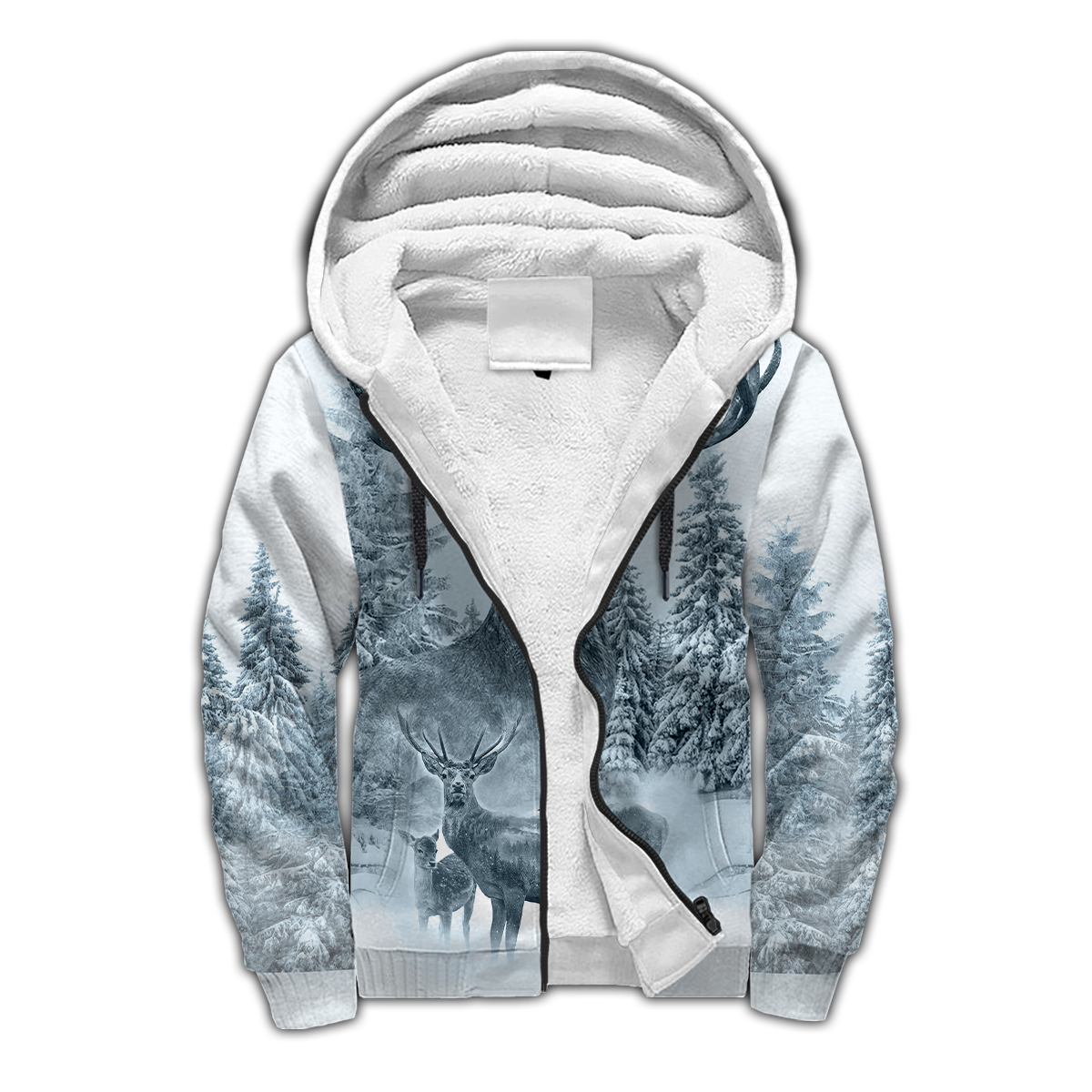 White Deer Hunting 3D All Over Printed Shirts for Women