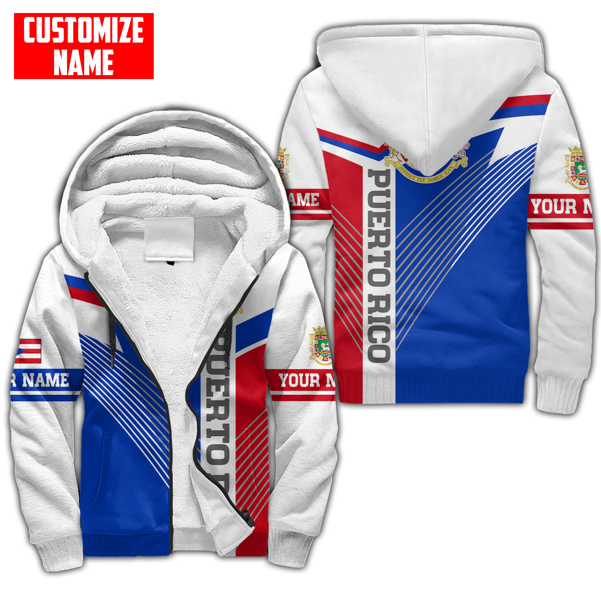 Customize Name Puerto Rico 3D All Over Printed Unisex Shirts