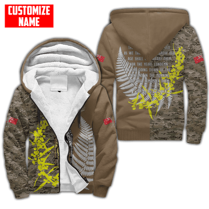 Custom name Anzac day The ode remembrance Soldier 3D printed shirts